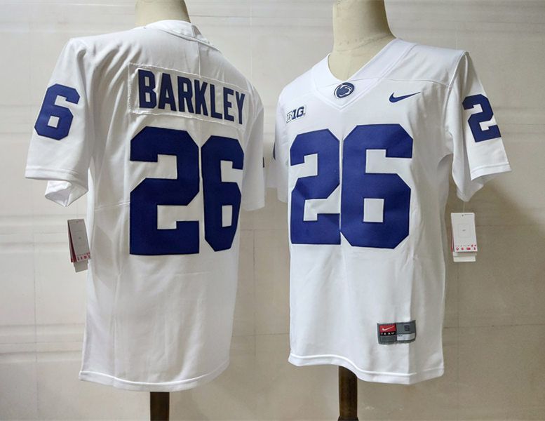 Men Penn State Natty Lions #26 Barkley White Nike 2025 NCAA Jersey->ncaa teams->NCAA Jersey